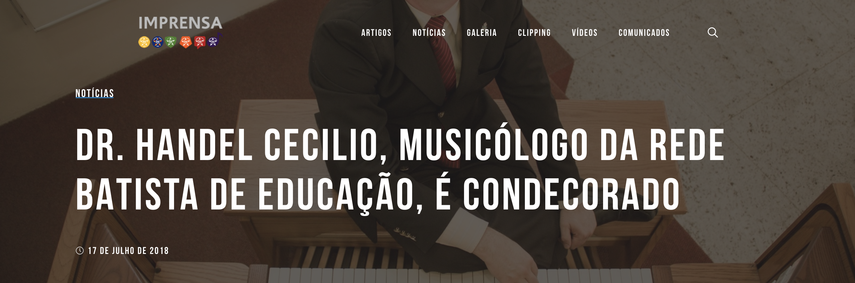 Dr. Handel Cecilio, Musicologist of the Baptist Education Network, is Decorate